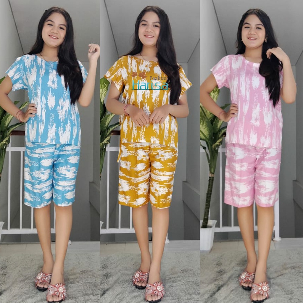 Piyama Pendek Tie Dye Flash Rayon Super 03