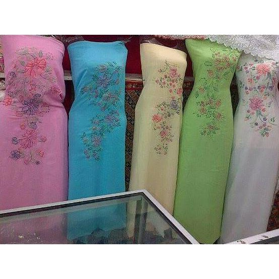 Original Kain bahan baju Sulam Bayang Bukittinggi