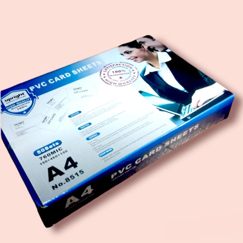 

1 BOX 50 SET Bahan PVC ID Card 200x300mm PVC Card Sheet A4 760Mic Bahan Id Card
