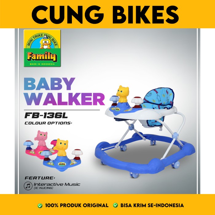 Baby Walker Family New F136 Musik&amp;Lampu Dorongan Bayi