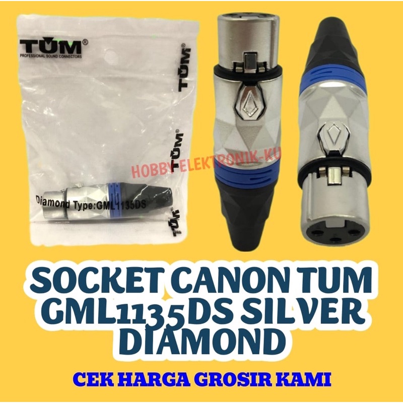 SOCKET FEMALE CANON XLR TUM GML1135DS SILVER DIAMOND