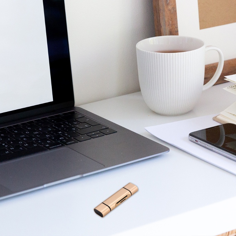 Btsg 8cm Tinggi Mini Card Readers Untuk SD TF Card USB 2.0 Port Aplikasi Lebar 5-in-1 Portable Card Readers