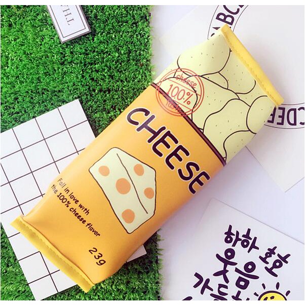 OVERFLOWS.ID Tempat Pensil Unik Milk Cookies Kotak Pensil Bungkus Jajan Ciki Snack-Keju - Kuning