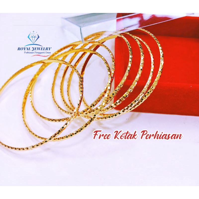 GELANG KERONCONG BLINK LAPIS EMAS KADAR 375/GELANG TANGAN DEWASA