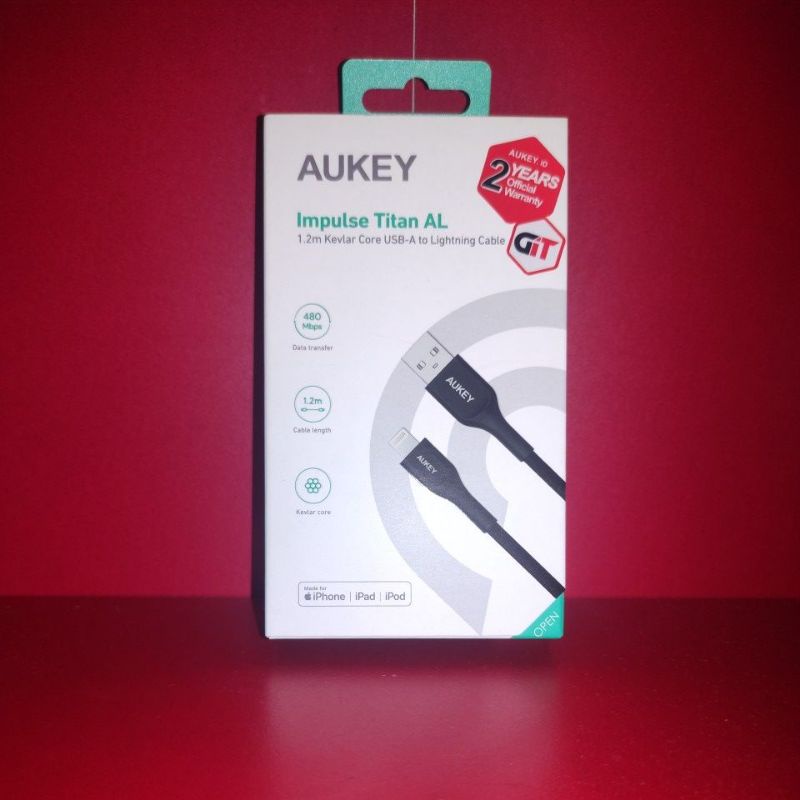 Aukey CB AKL1 Cable USB A To Lightning Kevlar 1.2M Original Garansi Resmi Aukey