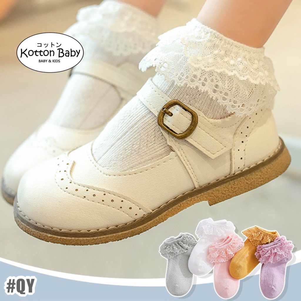 0-3 thn | KAOS KAKI RUFFLE BAYI ANAK IMPOR NEWBORN SOCKS PEREMPUAN catalog QN QY