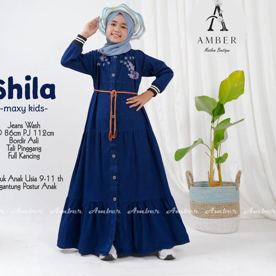 RRN-272 SHILA DRESS ANAK PEREMPUAN USIA 8 - 12 TAHUN REMAJA TANGGUNG GAMIS MAXY KIDS PAKAIAN MUSLIM 