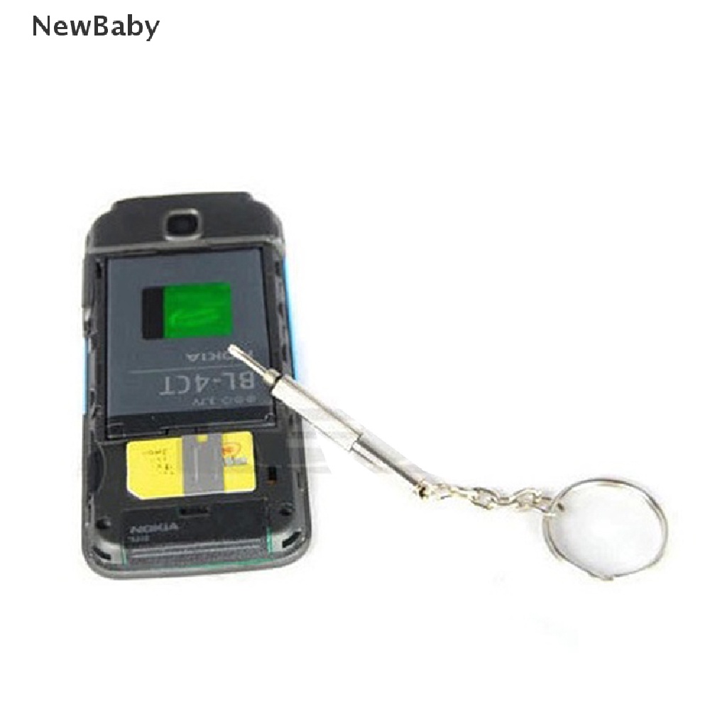 2pcs Gantungan Kunci Obeng Kepala Flat Multifungsi Untuk Reparasi