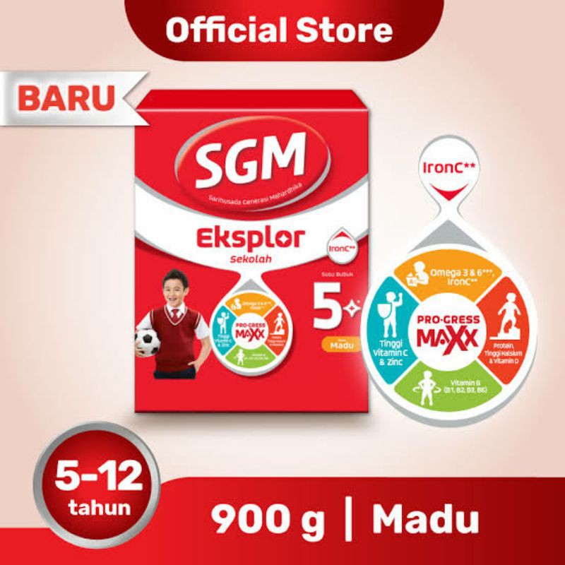 SGM Eksplor Progress Maxx 5+ Madu/Vanila 900Gr | D'Lubna Baby