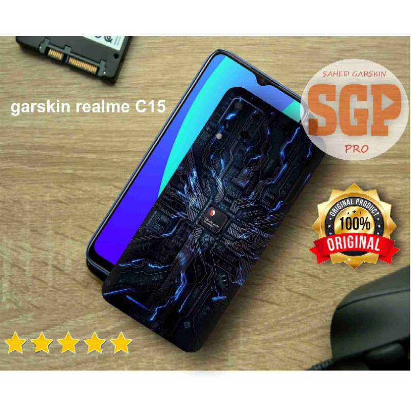 garskin Hp realme C15 motif snapdragon code 1-2 free custom motif via chat