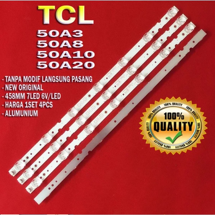 Lampu LED Backlight TV BL 6 VOLT TCL 50A3 50A8 50A10 50A20 L50P65US 50P65US 7 LED Plug and Play