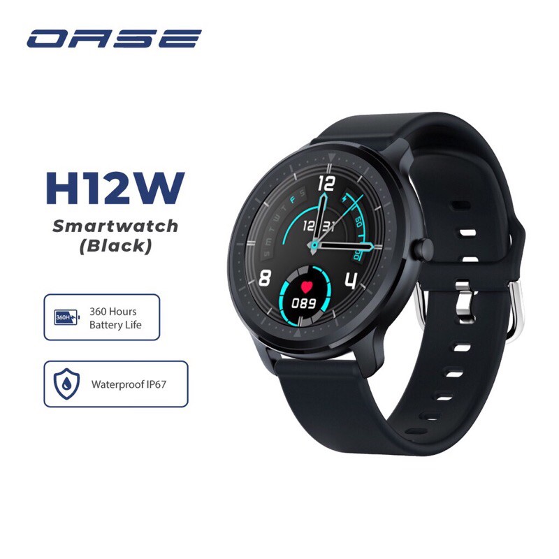 OASE Smartwatch Smartband for Health 10 Days Battery Android iOS H12W FREE STRAP Garansi 1 Tahun