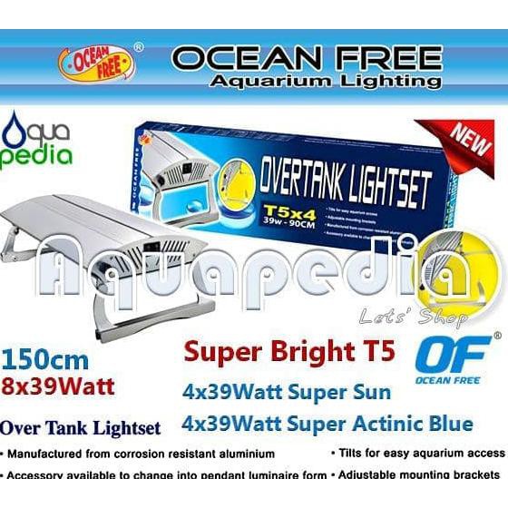 Aquazonic Ocean Free T5 Super Bright 8X39W 180Cm Aquarium Lamp Ayo Beli