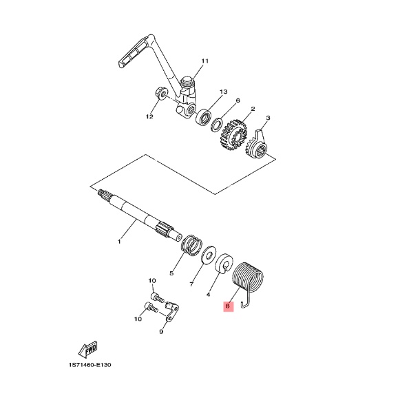 SPRING PER SELAH ENGKOL KICK STATER JUPITER MX 135 LAMA ORIGINAL YGP 1S7-E5555-00