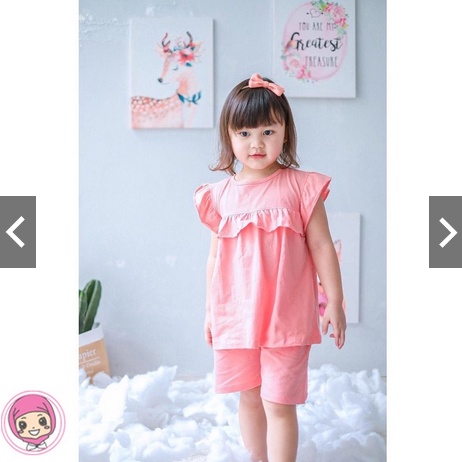 Setelan Playset Kaos Anak 1-5Tahun Terlaris | Set Ruffle Anak Perempuan