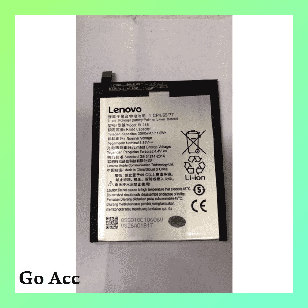 Baterai Battery Lenovo BL265 Motorola Moto M BL 265