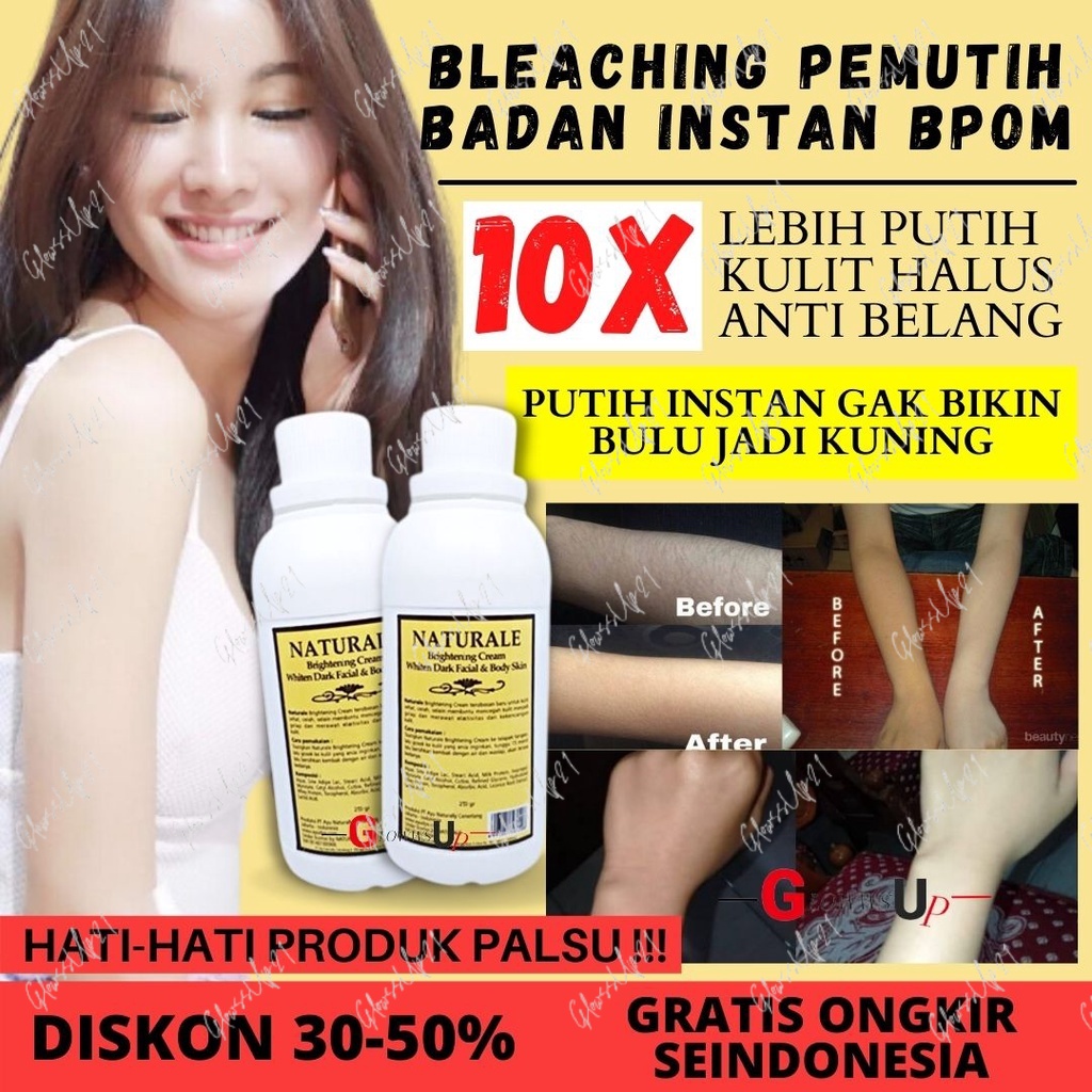 PEMUTIH BADAN PERMANEN NATURALE BLEACHING CREAM 250GR ORIGINAL BPOM BLEACHING BADAN BLICING PERAWATAN TUBUH