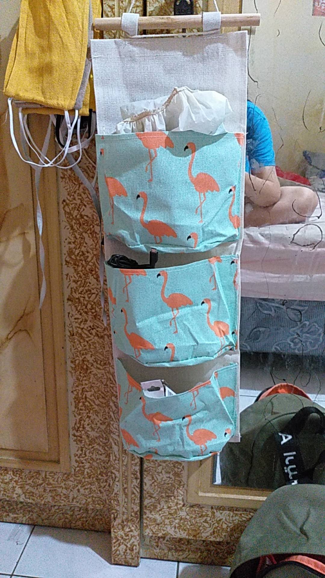 Wall Pocket Hanging Organizer / Kantong Gantung 3 Storage Bag Korean