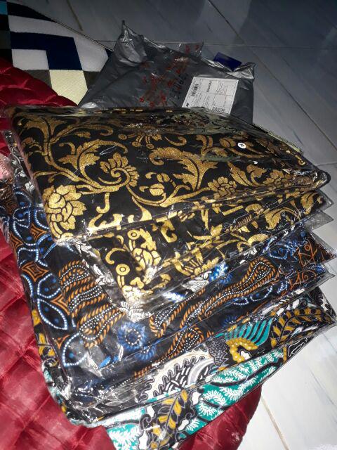 Distro Batik Hrb026 Kenongo Kemeja Tosca Pende Pekalongan Padi M L Xl Sogan Tulis Halus Kemeja Batik