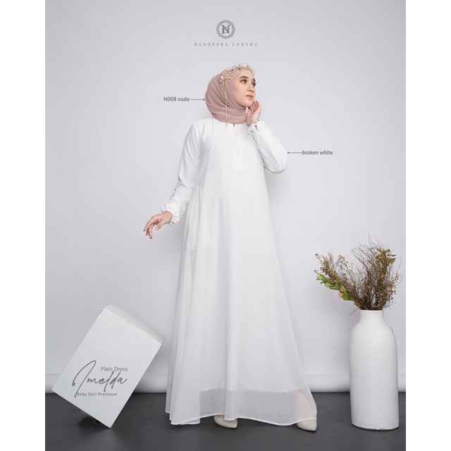 IMELDA PLAIN DRESS NADHEERA LUXURY original BABYDOLL PREMIUM LEMBUT ADEM gamis syari jumbo busui