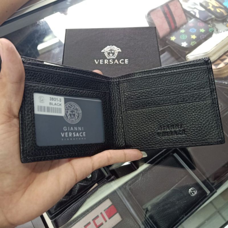 Dompet Lipat Pria Versace Leather Dompet Kulit Asli Import