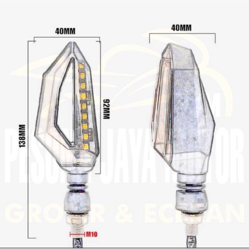 Sein Running Lampu Sen LED Running ICC MV Buat Aerox/Vario150/ADV/Vixion/Xabre/Cb150r/Verza/r15/R25 KING DIAMOND89