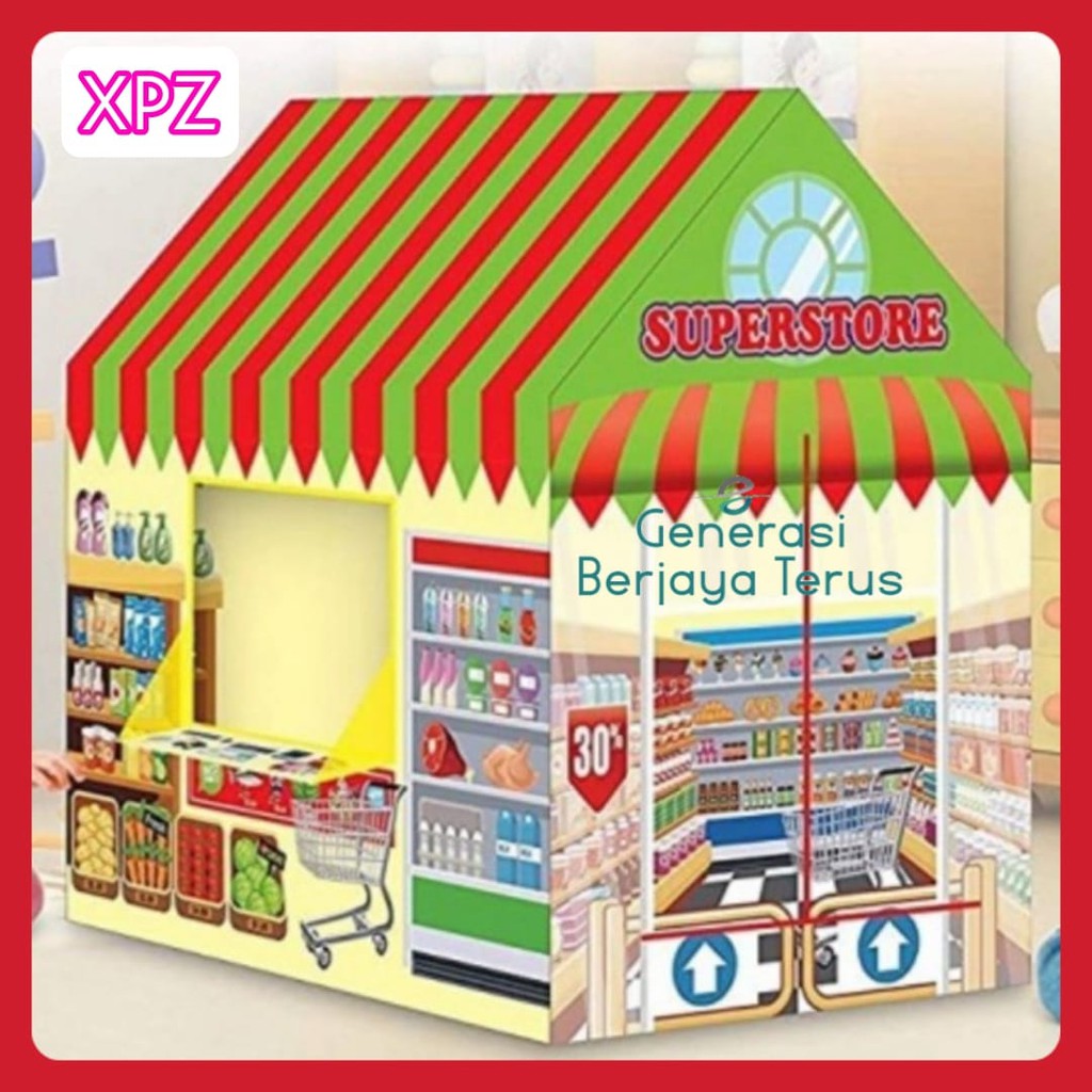 MAINAN ANAK ANAK TENDA SUPER STORE / TENDA MODEL RUMAH / TENDA MARKET