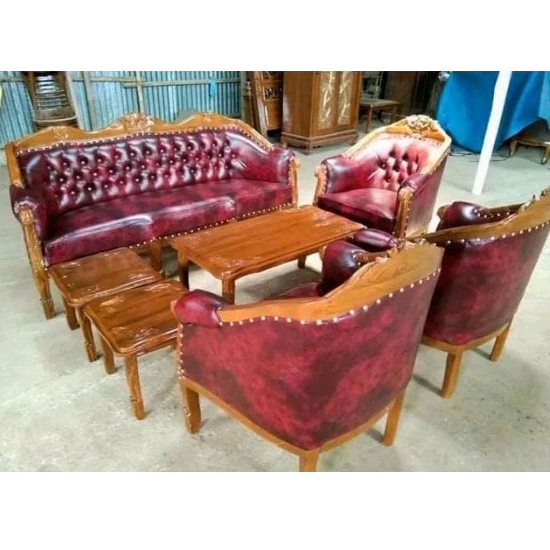 Sofa Louis Jati 3111 + Meja (Kursi Ruang Tamu)