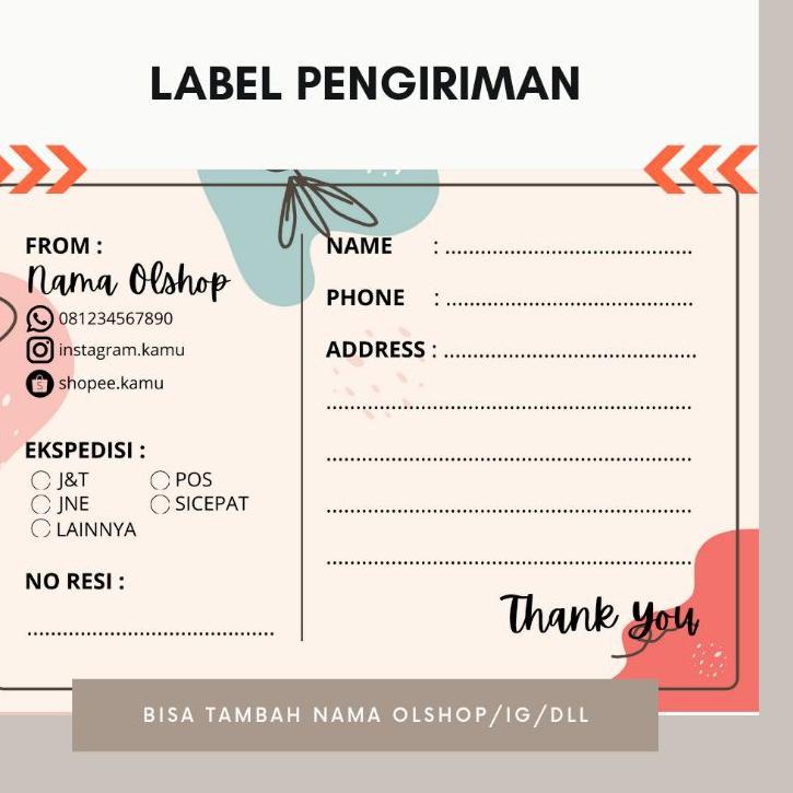 

Stok terbatas!.. (40pcs) Label Pengiriman Olshop | Stiker Alamat