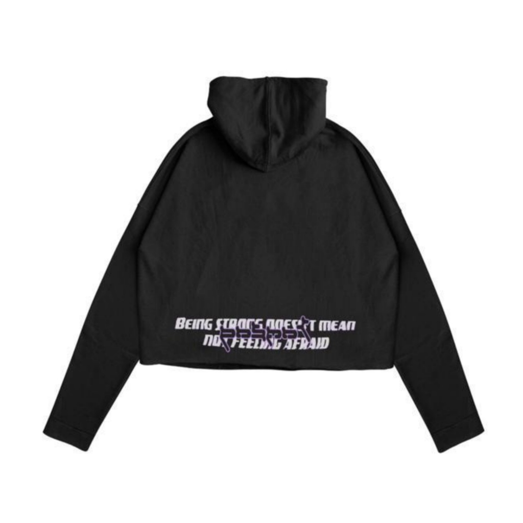 Sweater Hoodie Crop Punishment Being Strong Black Unisex