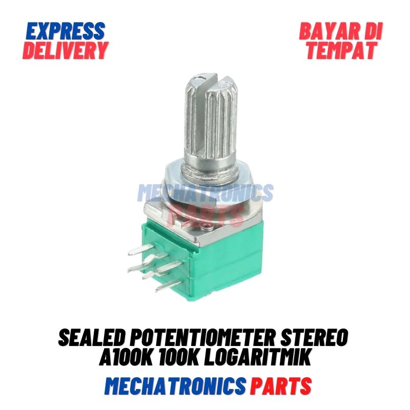 Sealed Potentiometer Potensiometer potensio Stereo A100K 100K Logaritmik