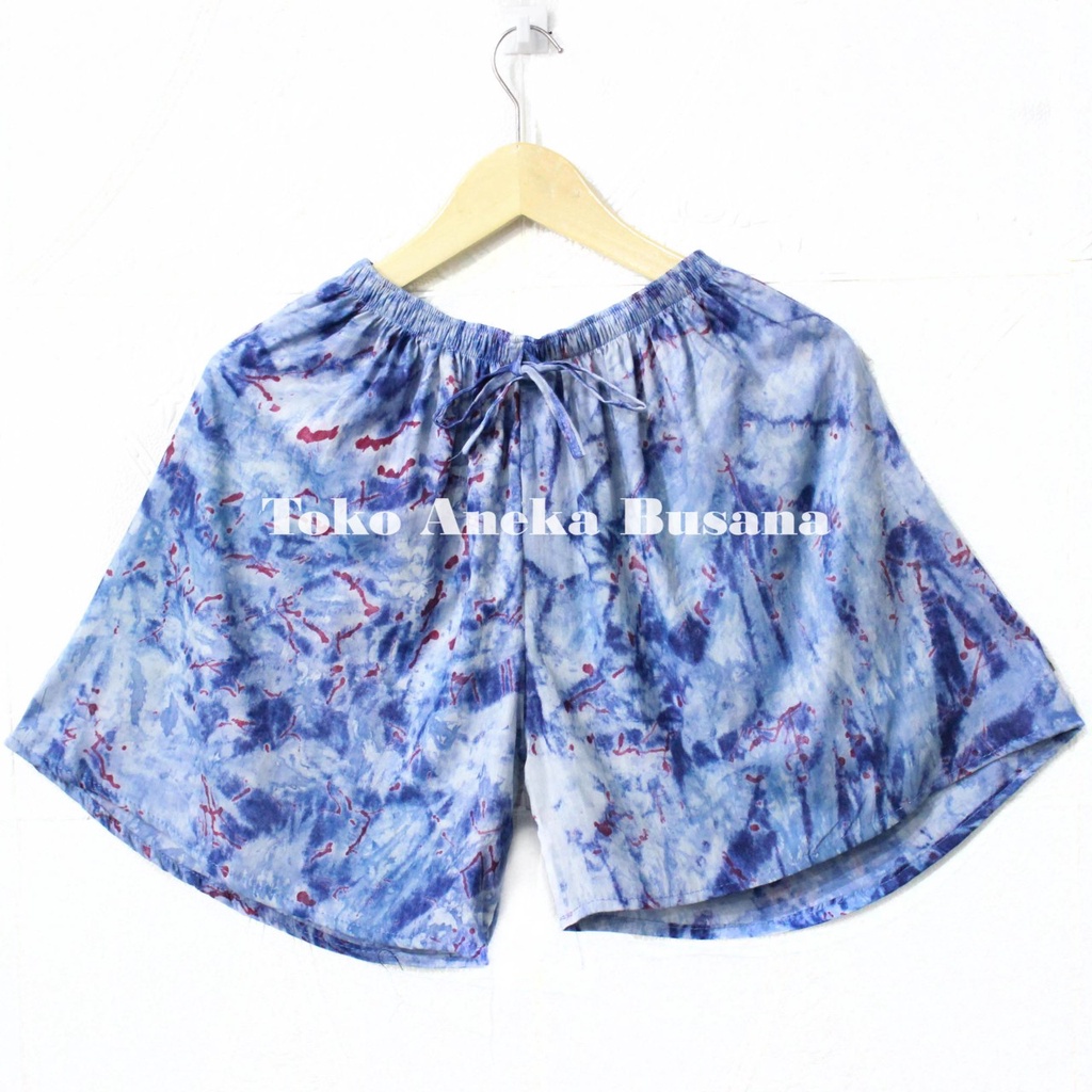 Hot Pants Celana Pendek Santai Wanita Jumbo Tie Dye Bahan Rayon