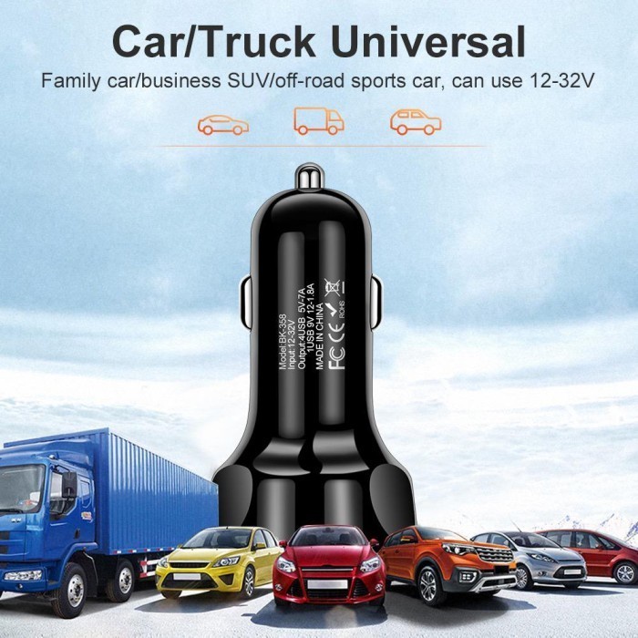 THUNDERBOLT CAR CHARGER / 4 PORT USB CHARGER MOBIL FAST CHARGING