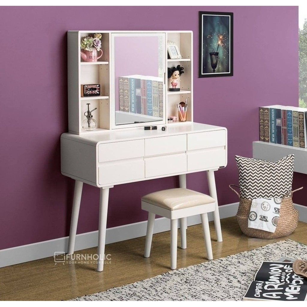 MEJA RIAS SIMPEL MINIMALIS KAYU MAHONI OVEN