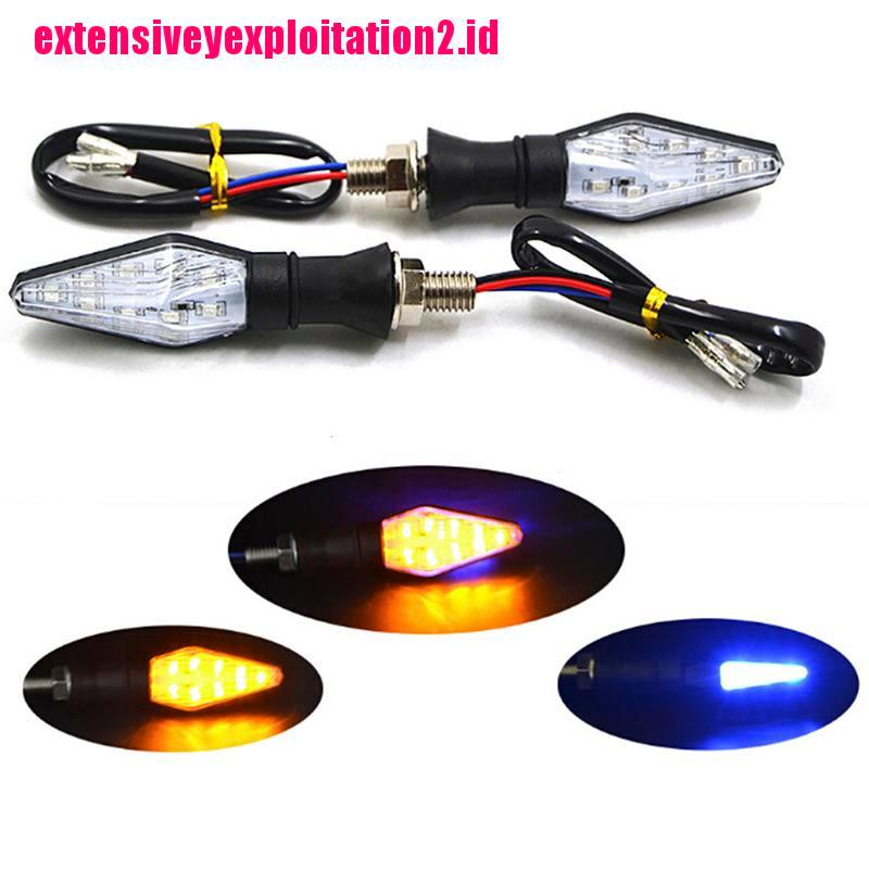 &lt; E2id &amp; &gt; Lampu Sein 12-Led Warna Amber Untuk Motor