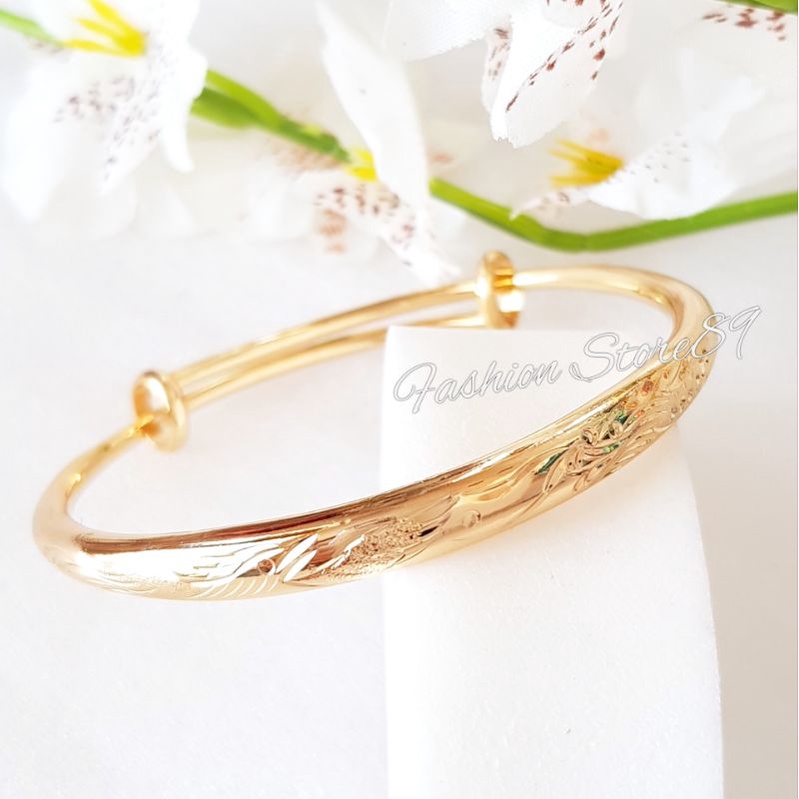 Gelang Bangle Dewasa ukir Impor Perhiasan lapis emas 18k Yaxiya Xuping fashion