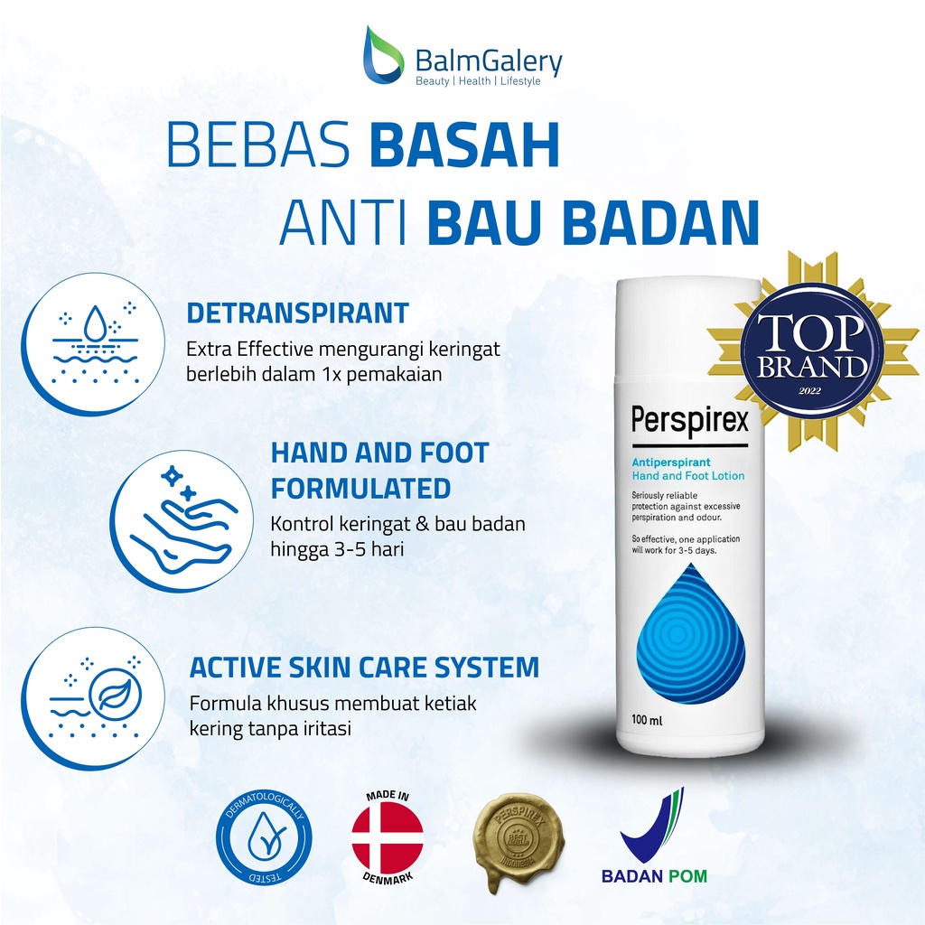 [COMBO] Perspirex Original Deodorant 20 ml + Hand &amp; Foot Lotion 100 ml / Perawatan Ketiak Tangan Kaki Keringat Berlebih dan Bau Badan