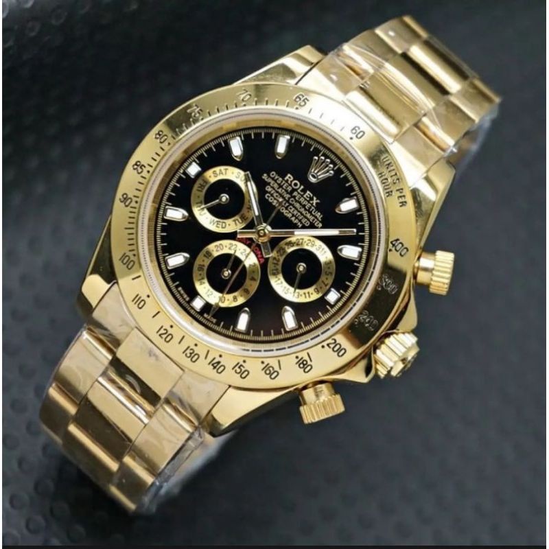 Free Box Original - Jam Tangan Fashion Rolex Daytona Chrono Off Tanggal Aktif / Termurah