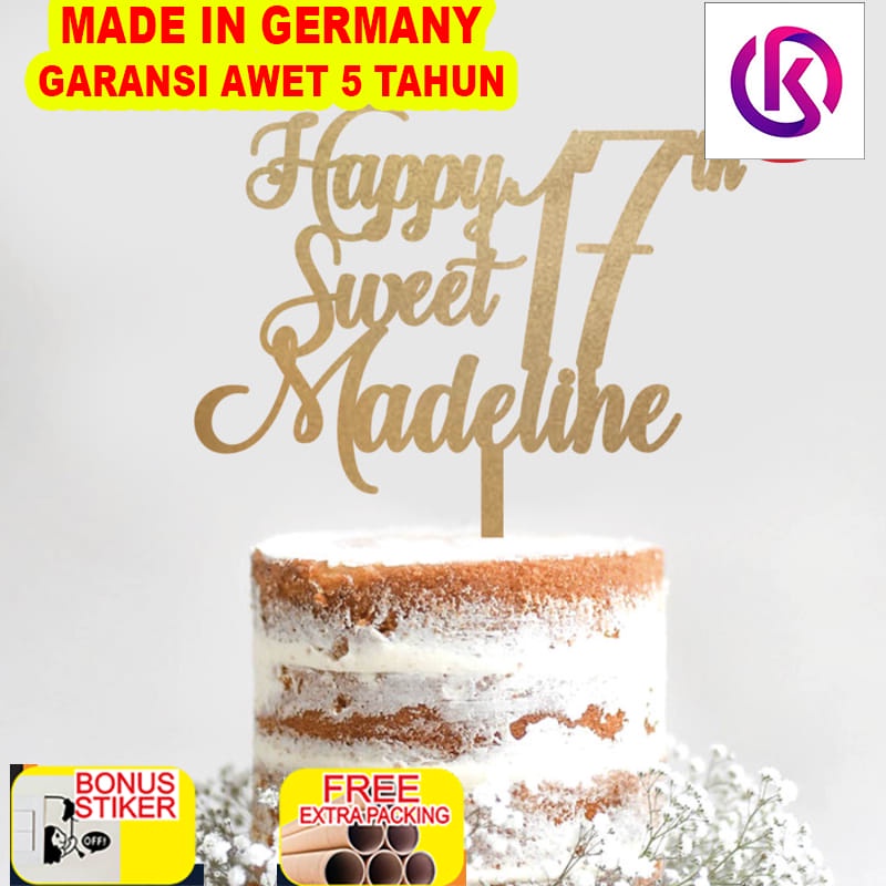 

Grosir Custom Cake Topper Acrylic Hiasan Kue Tulisan Akrilik Custom Cantik - 10cm