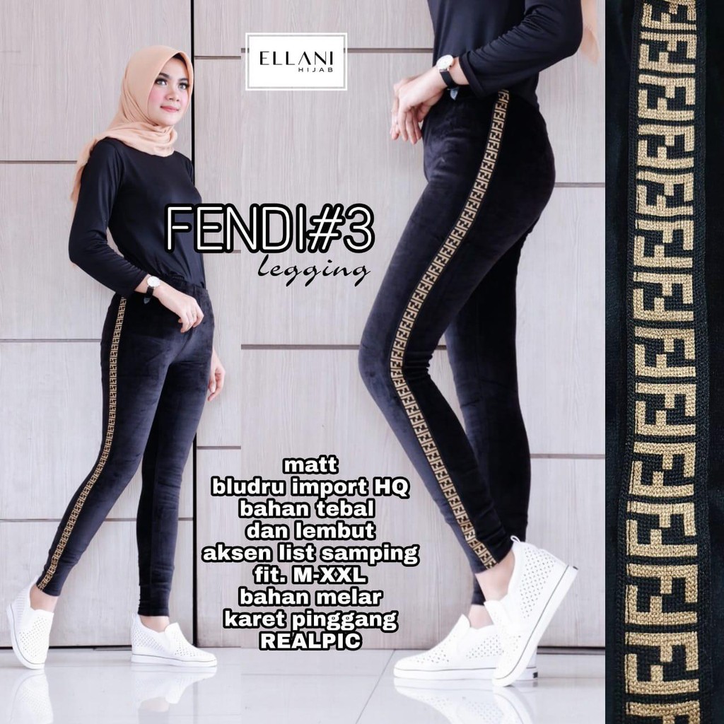 FENDI#3 LEGGING PANTS GOLD Girls Muslim Casual