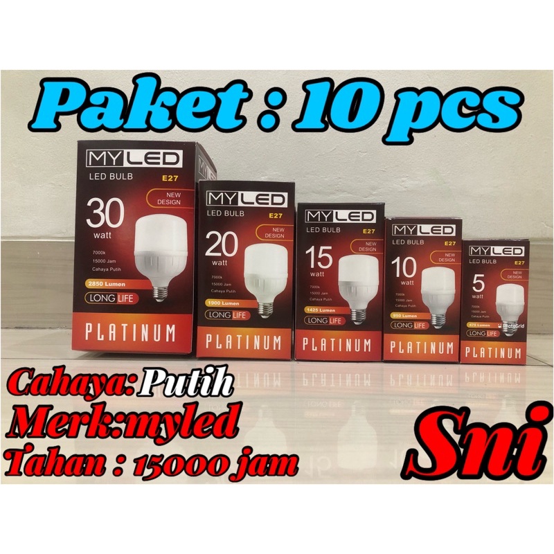 BOHLAM LED / LAMPU LED MYLED PAKET 10 PCS