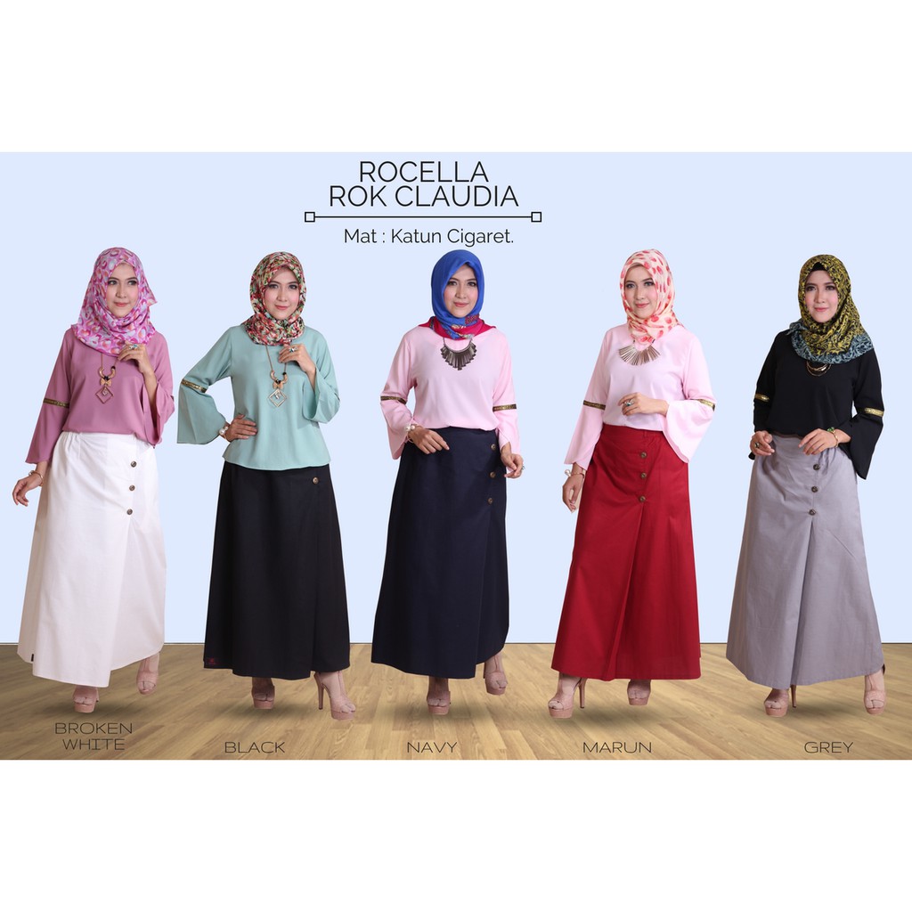 Hijab Rok Casual - Voal Motif