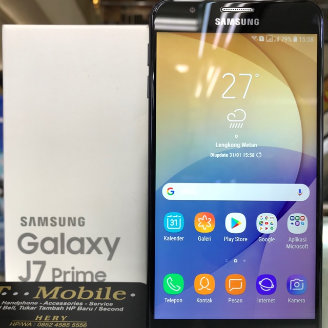 SAMSUNG GALAXY J7 PRIME RAM 3GB 32GB BLACK, SECOND MULUS, FULLSET ORIGINAL, EX. RESMI SEIN