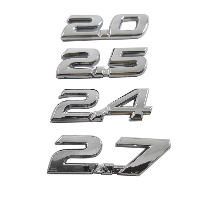 1pc Stiker Emblem / Badge Pengganti Bahan ABS 2.0 2.4 2.5 2.7 &quot;2.7&quot; 2.0 2.4 &quot;Untuk Mobil