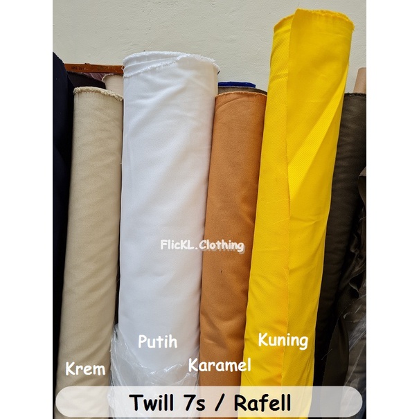 Bahan Kain Twill 7s Rapel Rafel Kain Raffel Rafell Cotton Katun jaket tas celana