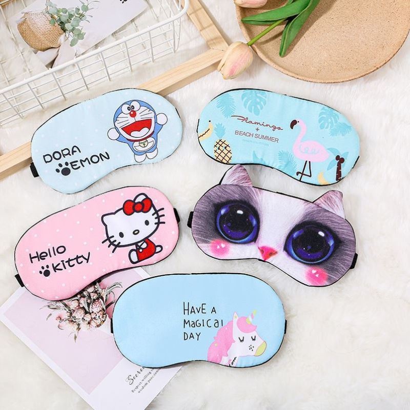 PENUTUP MATA TIDUR GEL PENDINGIN &amp; NON GEL MOTIF LUCU / MASKER MATA TIDUR / EYE MARK