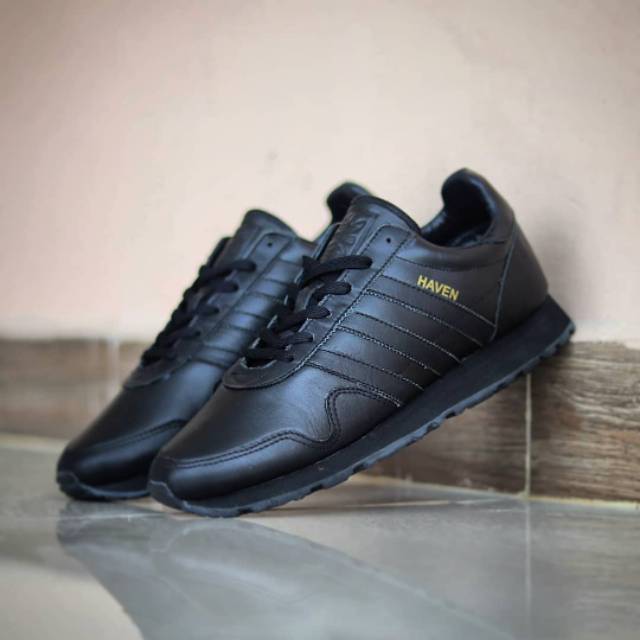 Adidas Haven Black Leasther Strip Black