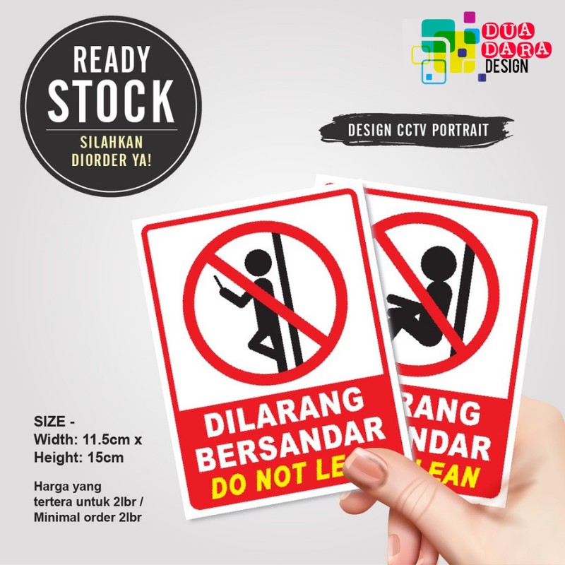 

Stiker Dilarang Bersandar (11,x15cm)