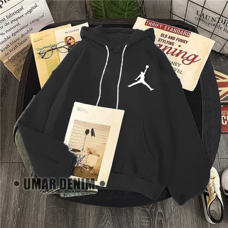 Hoodie Jordan Pria Wanita Basic Bahan Fleece ori Tidak nerwang Gramasi 240