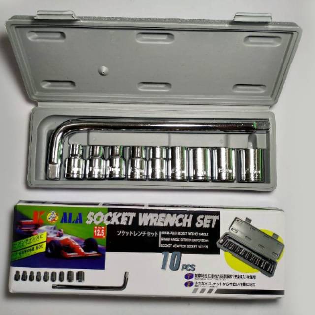 KUNCI SOCKET SET 1/2&quot; 10 PCS / WRENCH SET/ KUNCI RODA MOBIL / SOCK SET